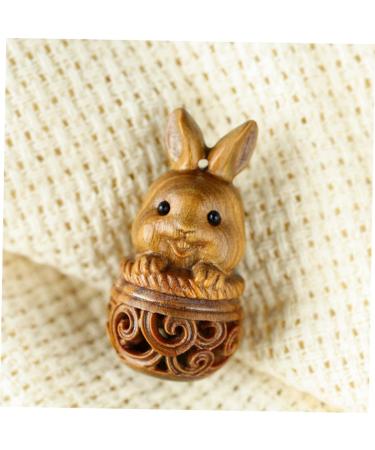 Minkissy 4-Piece Sandalwood Necklace Trailer Set | Essential Oil Ring & Rabbit Holder | Chinese Dcor Jewelry & Fragrance Bracket - Buy Online on GoSupps.com