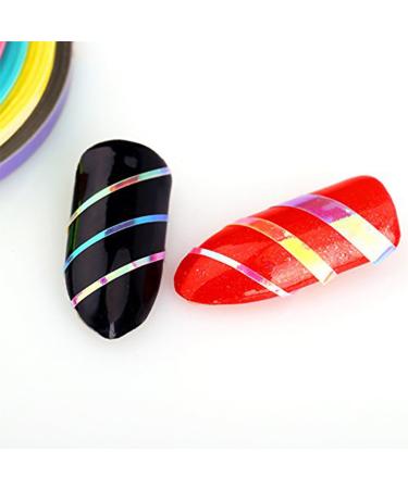 MEILINDS Nail Art Striping Tape Line Mermaid Candy Color Adhesive Sticker Set - 18 PCS - Buy Online on GoSupps.com