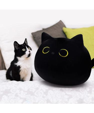 KOMUNJ Black Cat Plush 30cm - Soft Stuffed Animal Toy for Kids & Adults | Cute Cat Pillow Gift for Valentines & Birthday - Buy Online on GoSupps.com
