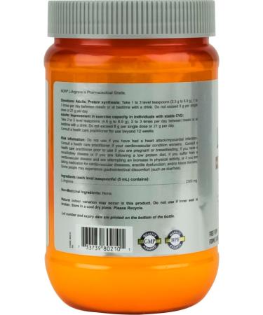NOW Sports Nutrition L-Arginine Powder Nitric Oxide Precursor Amino Acids 454g - Buy Online on GoSupps.com
