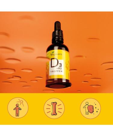 Vitamin D3 K2 Drops Vegavero | VEGAN | 2000 IU Vitamin D3 + 25 g Vitamin K2-MK7 | High Bioavailability and Dosage | Immunity + Teeth and Bone Health - Buy Online on GoSupps.com
