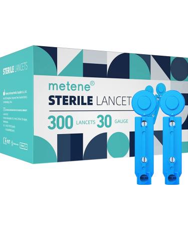 Metene Twist Top Lancets for Lancing Devices, 300 Count, 30 Gauge Diabetic Lancets, Sterile Lancets for Blood Sugar Test 300 Count (Pack of 1)