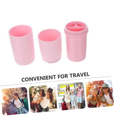 Portable Toothbrush Storage Box - Tovinanna Multi-Purpose Travel Cup & Case | Pink Toothbrush Holder 20.5x6cm - Ideal for On-the-Go Hygiene - Buy Online on GoSupps.com