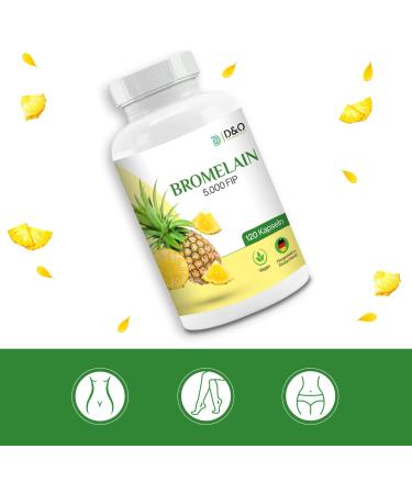Bromelain High Dose 500mg - 120 Vegan Capsules | 5000 FIP & 2500 GDU Pineapple Extract | Pure Natural Enzyme Supplement - No Additives - Buy Online on GoSupps.com