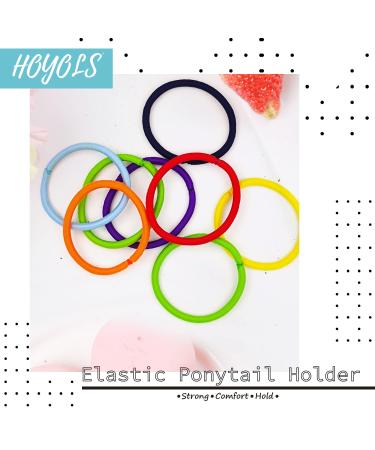 HOYOLS Chakra Color Hair Elastics Bands - 84 Count, No Metal Ties for Girls & Women with Thick Hair - 7 Colors - Buy Online on GoSupps.com