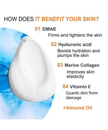 Buy Hyaluronic DMAE Lift Firm Skin Cream - Anti-Aging Face Moisturizer with Marine Collagen | Reduce Fine Lines & Wrinkles | 1.69 oz International Shipping - Buy Online on GoSupps.com
