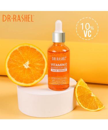 DR RASHEL Vitamin C Face Serum Brightening & Anti-aging Facial Serum Vitamin C Serum for Face with Hyaluronic Acid Organic Vitamin C Serum for Face Dark Spots Even Skin Tone Lines & Wrinkles (1) - Buy Online on GoSupps.com