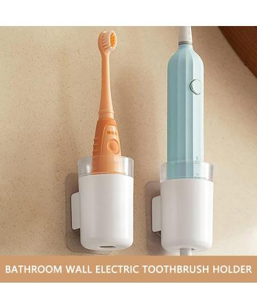 Self-Adhesive Toothbrush Holder Set - 2 Multifunctional White Plastic Holders for Electric Toothbrush Razor & More | No Drilling Required - Buy Online on GoSupps.com