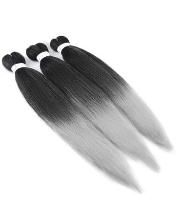 Silk-Co Braids Hair Extensions - Pre-Stretched Crochet Twists | 3 Bundle Afro Hair | 50cm Black & Silver | International Shipping - Buy Online on GoSupps.com