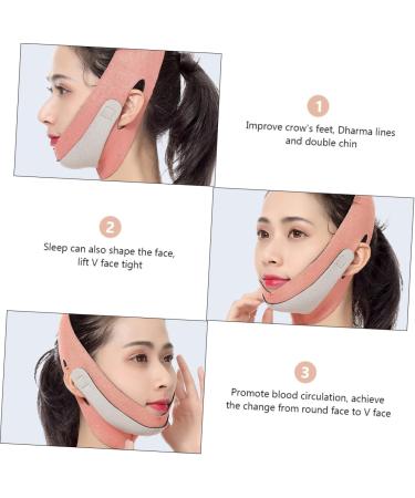 VINTORKY Thin Face Belt Face Band Face Lifting Bandage Face Beauty Belt Double Chin Reducer Orange Spandex - Buy Online on GoSupps.com