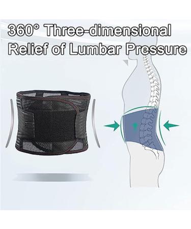 Breathable Lumbar Support XL - Pain Relief for Men & Women Decompression for Sports & Work | Sciatica Relief | Black - Buy Online on GoSupps.com