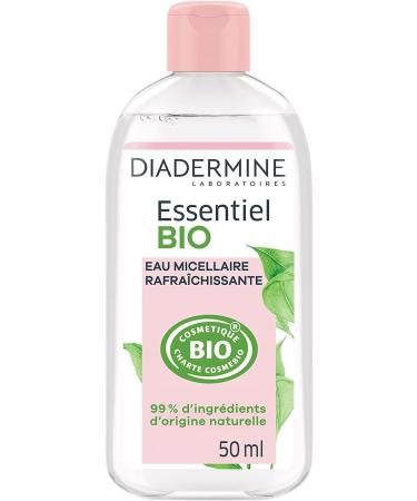 Diadermine - Essentiel Bio - Refreshing Micellar Water - Facial Cleanser - Enriched with Prebiotics of Natural Origin - Certified Organic - 99% ingredients of natural origin - 400ml bottle - Buy Online on GoSupps.com