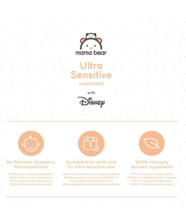 Buy Mama Bear Disney Ultra Gentle Baby Wipes - Unscented 1080 Count (18 Packs of 60) | International Shipping Available - Buy Online on GoSupps.com
