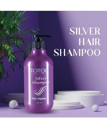  Totex TOTEX Silver Hair Shampoo 500ml | Purple Brightening Shampoo For Blonde - Buy Online on GoSupps.com