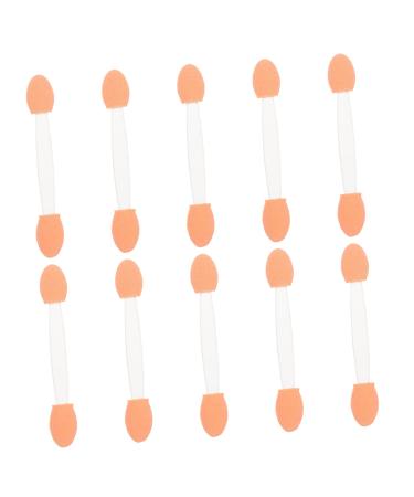 BIUDECO 100pcs Double Ended Eyeshadow Brush Eyeshadow Makeup Tool Makeup Brush Sponge Eyeshadow Stick Cosmetic Tool Eye Makeup Applicator Sponge Brush Cosmetic Applicator Dual-side 6.5x1.3cm White