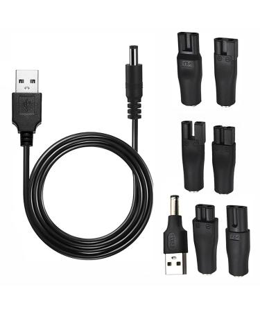 AQSQWQ 8 pieces 5V USB mesh cable cable razor charger replacement power supply charger multifunctional USB adapter set for all types of razors haircutors and other charging cables