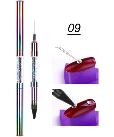 Lanlousy Double-Point Drill Pen Nail Art Acrylic UV Gel Extension Builder Flower Painting Pen Manicure Tool 9 9# - Buy Online on GoSupps.com