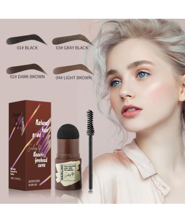 Eyebrow Powder Stick Eyebrow Stamp One Step Eyebrow Stamp Shaping Kit Long Lasting Eyebrow Makeup Eyebrow Powder Tool Set (Dark brown) - Buy Online on GoSupps.com