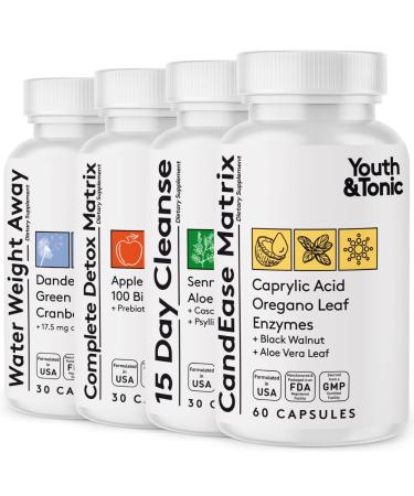 Youth & Tonic Complete Body Detox for Cleanse Normal Acidity Gut Level and Water Detoxing  150 Pills