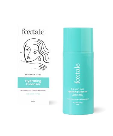 Fox_Tale Daily Duet Gentle Hydrating Face Wash and Makeup Remover Hyaluronic Acid and Red Algae Extract For Dry Normal Oily and Sensitive Skin 3.4 fl oz