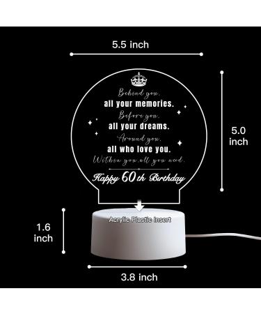 Vetbuosa 60th Birthday Night Light Gift for Women and Men - 1962 Anniversary Idea for Grandma, Grandad, Parents - LED Night Lamp for 60 Years Old - Perfect Birthday Present - Buy Online on GoSupps.com