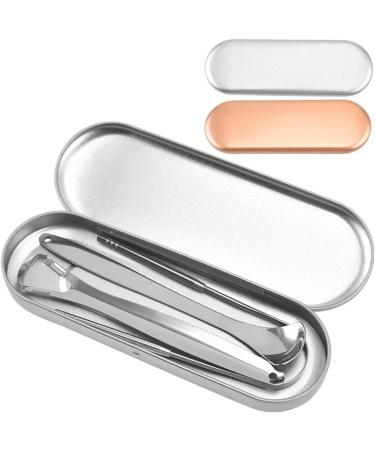 Tongue Scraper with Case 3PCS Reusable Stainless Steel Tongue Scrappers Brush Metal Tongue Scrubber with Dual Carved Handle for Adults(Silver) - Buy Online on GoSupps.com