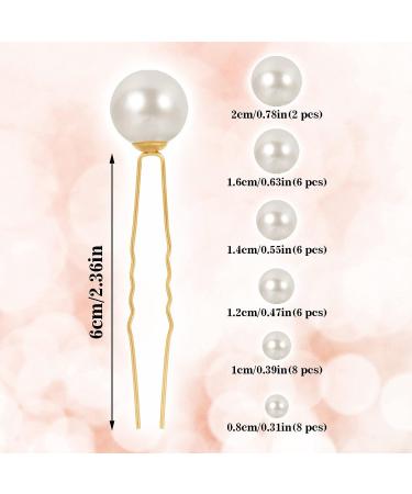 36 Pcs Wedding Pearl Hair Pins | Bridal Rhinestone U Shape Barrette | Hair Accessories for Brides and Bridesmaids - Buy Online on GoSupps.com