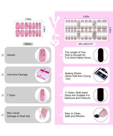 22 Strips Double Ended Nail Sticker Self-Adhesive for Color Polish Decal Design Manicure Kit with Cuticle Stick  Nail File & Wipes  Sealer by BELLEBOOST (Bronze Glitter & Hot Mocha Fade) 14-bronze Glitter & Hot Mocha Fade - Buy Online on GoSupps.com