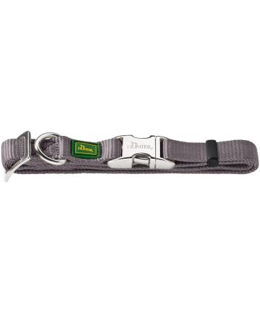 HUNTER VARIO BASIC ALU-STRONG collar dog collar nylon aluminum buckle XL grey XL grey