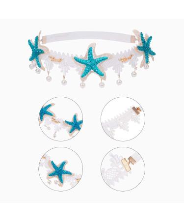 PandaHall Seashell Headband - 2 Strand Mermaid Sea Star Hairbands for Boho Wedding - Buy Online on GoSupps.com