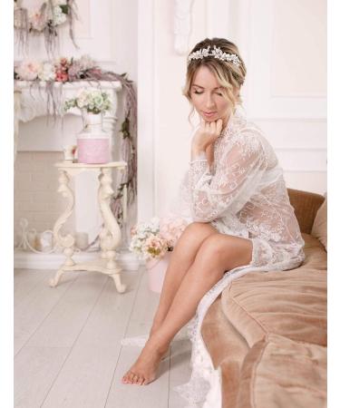 BERYUAN Bridal Leaf Pearl Tiara Women Crown Silver Wedding Hair Accessory Rhinestone Crystal Hair Piece Gift for Her Party Headpiece for Bride Bridesmaid Girls (Silver) - Buy Online on GoSupps.com