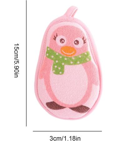 Kids Shower Sponge - Cute Shapes Natural and Safe Shower Sponge Super Absorbent Kids Sponge Reusable Bath Sponge for Bathing Sensitive Skin Kids Pink Penguin - Buy Online on GoSupps.com