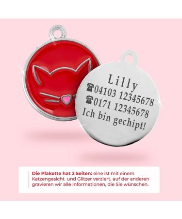 Ibera Gifts - Personalized Round Cat Collar with Engraving for Medium to Large Cats - Red Cat Necklace & Address Tag - Buy Online on GoSupps.com