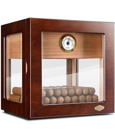 Cigar Cabinet- Avoid Eggplant Worm Cigar Cabinet Piano Paint Double-Layer Cigar Box Mellow Cigar Box moisturizing and Humidity Cigar Box Cigar Display Cabinet Brown 24.5*24.5*24.5cm - Buy Online on GoSupps.com