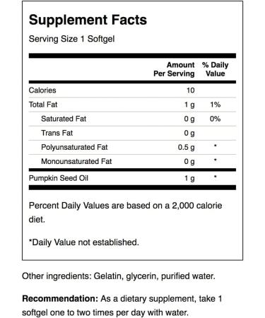 Swanson Pumpkin Seed Oil 1000 mg | 100 Softgels | Premium Health Support - Buy Online on GoSupps.com