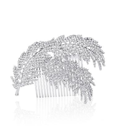 DOITOOL Tiara Rhinestone Hair Comb Hair Comb Slide Clip Hairpiece Bridal Wedding Hair Comb Rhinestone Comb Hair Comb Clip Korean Accessories Bride