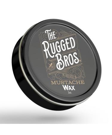 The Rugged Bros Natural Mustache Wax : for Men - Strong All Day Hold for Handlebar Moustache, Pure Beeswax, Shea Butter and 9 Delicious Oils - no Petrochemicals - 1 oz