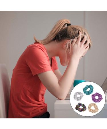 Beaupretty 5-Piece Sequin Hair Ties | Sparkling Elastic Ponytail Holders & Hair Jewelry for Women & Girls - Buy Online on GoSupps.com