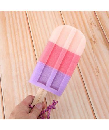 MILISTEN Ice Cream Shaped Bath Sponge Pouf Shower Set - 6Pcs with Short Handle | Unisex Bathroom Supply - Buy Online on GoSupps.com