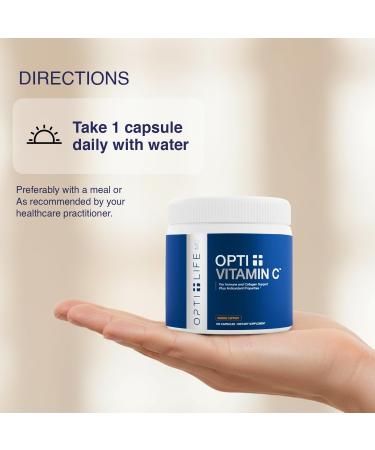 Opti + Vitamin C 1000mg Capsules | Buffered Vitamin C Time Release Essential Antioxidant Immune System Support & Promotes Healthy Aging* | 100 capsules/100 Servings - Buy Online on GoSupps.com