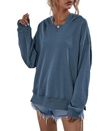 Shop Cuddly Women's Autumn Winter Sweatshirt - Plus Fleece Hoodie with Quadratic Collar for Casual Style | Perfect for Parties Outdoor Travel & Daily Wear - Dark Blue XL - Buy Online on GoSupps.com