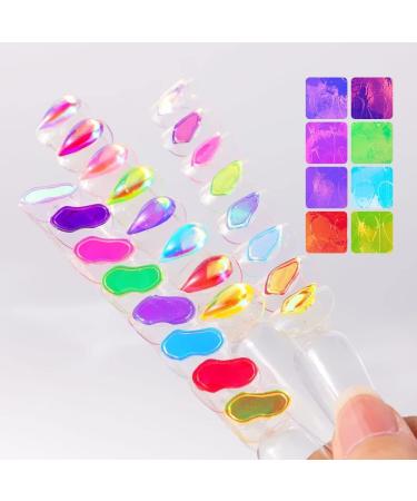 Self-Adhesive Decals Manicure Holographic Nail Sticker Ice Cube Aurora Mix Styles(set 04) - Buy Online on GoSupps.com