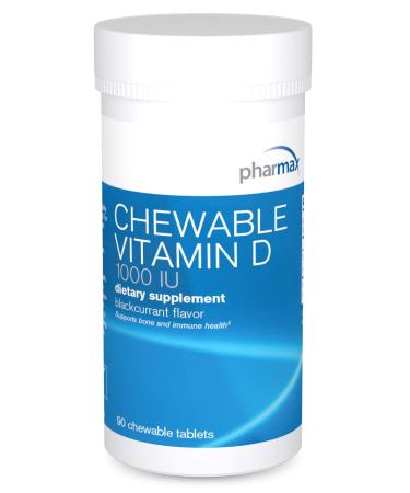 Pharmax Chewable Vitamin D (1000 IU) | Supports Development and Maintenance of Bones and Teeth | 90 Chewable Tablets