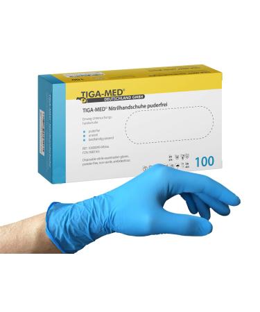 Tiga-Med Nitrile Gloves Blue powder-free disposable gloves made of nitrile 100 pieces size: Large disposable gloves without latex