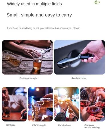 MSCHENZW Breath Alcohol Tester Rechargeable Breathalyzer Alcohol Test Tools with LCD Display - Buy Online on GoSupps.com
