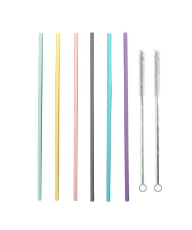 KODASW Pack of 6 Colorful Silicone Straws Travel Cups Straws Silicone Material Replacement Accessory Reusable Straw for Cups