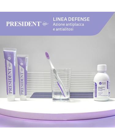  President President 4 x DENTIFRICE DEFENSE Antiplaque Antibacterial Antihalitosis. Ideal for contracting bad breath and as maintenance after shock treatments with chlorhexidine RDA 30. 4x75 ml - Buy Online on GoSupps.com