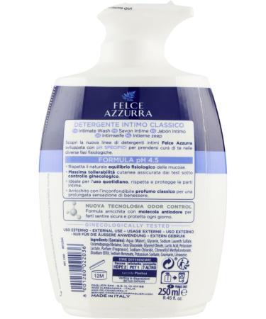Straw 3x Felce Azzurra classic intimo cleanser pH value 45 daily hygiene 250 ml + Italian Gourmet Polpa 400 g - Buy Online on GoSupps.com