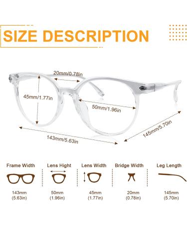 Craebuer Retro Round Blue Light Blocking Glasses for Women Men - Anti-Eyestrain UV Filter Eyewear - Buy Online on GoSupps.com