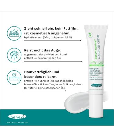 Benevi Eyelid Cream 15ml - Nourishing Care for Dry Sensitive Eyelids | No Greasy Residue | Ideal for Eczema & Rosacea - Buy Online on GoSupps.com